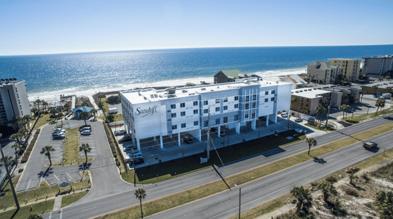 1309823 Sundrift Inn Fort Waltong Beach Aerial View